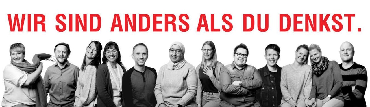 Schriftzug mit "Wir sind anders"